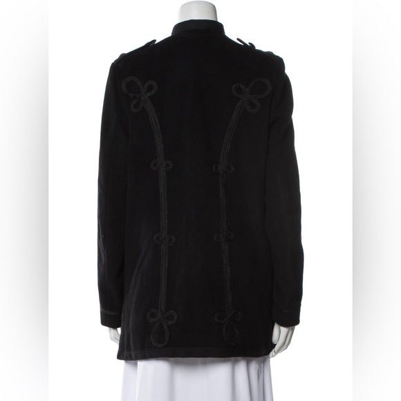 Ralph Lauren Black Military Coat Women Size M - Picture 3 of 7